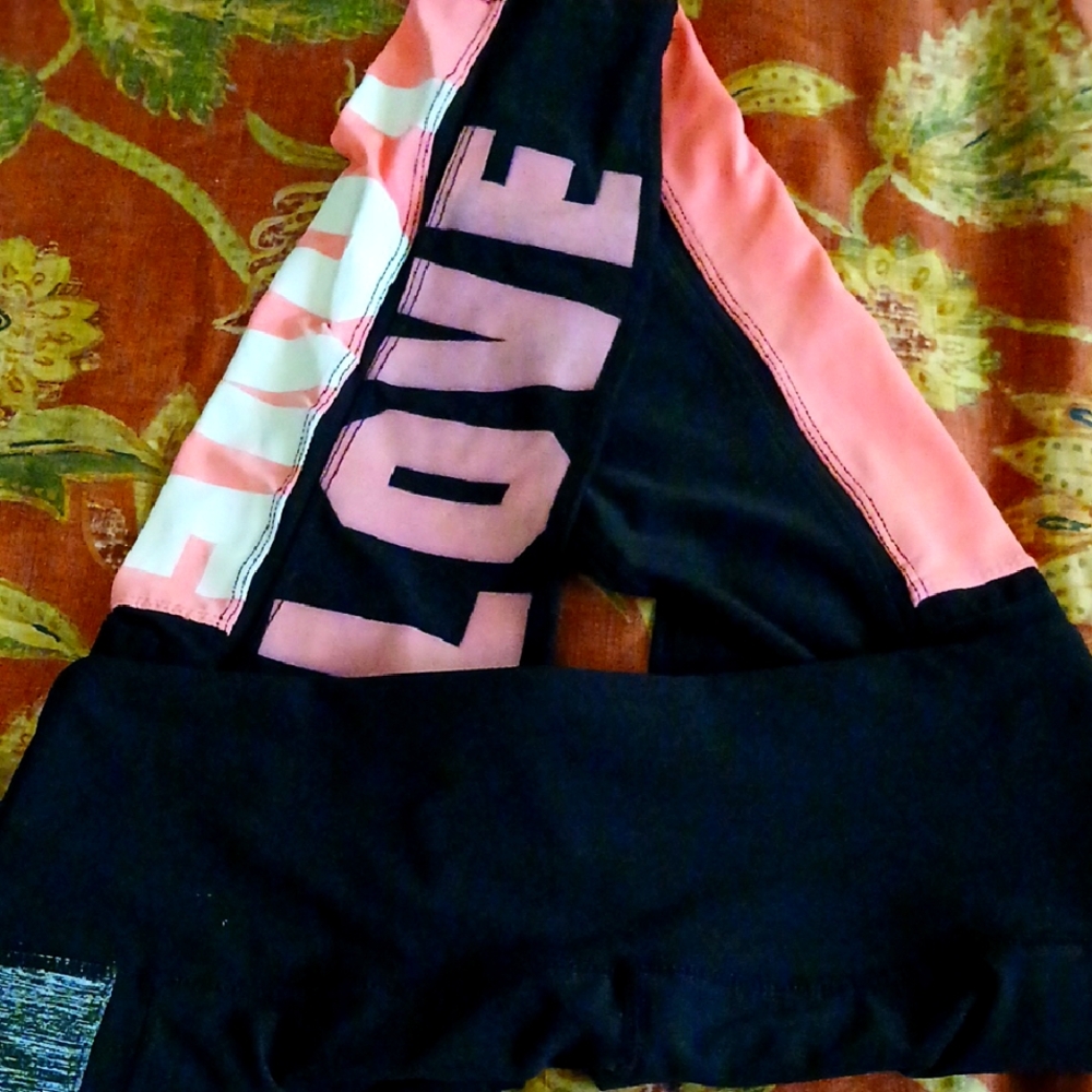 Women Black and Pink Love Leggings